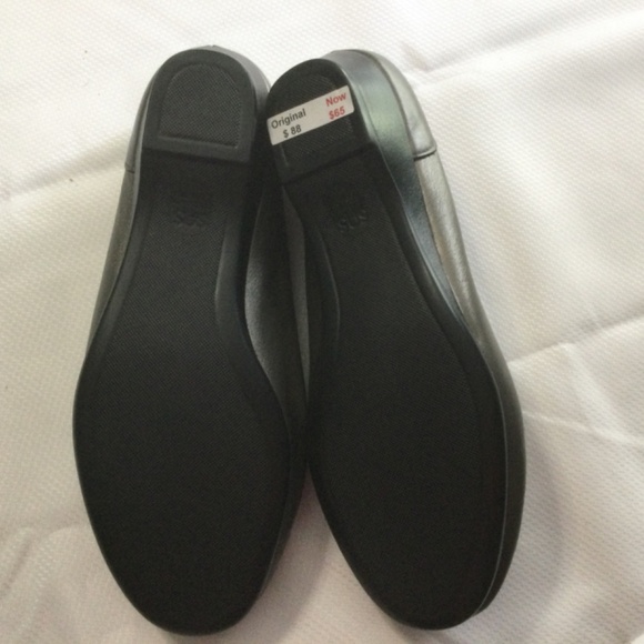 SAS Easier Tripad Comfort Leather Pewter Wedge Heel Loafer Shoes Women 12W - Picture 6 of 9